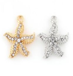 23x20mm GoldSilver Colour 20PCSlot Starfish Pendant Charm DIY Hang Accessory Fit For Floating Locket Jewelrys4096824