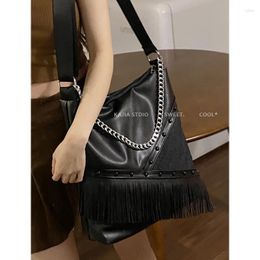 Evening Bags Large-Capacity Brand Niche Design Tassel Commuting All-Match High-Quality Texture Women'S Single Shoulder Crossbody Tote