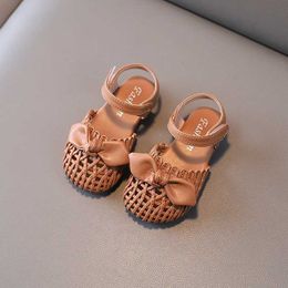 Sandals Sandlias Sandals for Girls Sweet Bowtie Baby Shoes Hollow Out Non-slip Sandals for Toddlers Children Soft Sole Kids Shoes