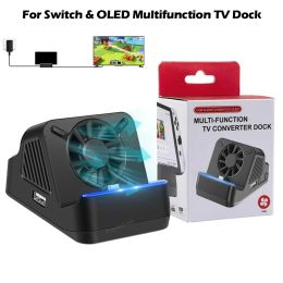 Racks NEW For NS Switch Portable Multifunction TV Projector Charging Dock With Cooling Fan USB 3.0 Port For Nintend Switch OLED Consol