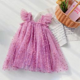 Dresses Baby Girl Clothes Cute Polka Dot Girls Suspender Dress for 15 Yrs Summer Baby Birthday Princess Dress with Butterfly Wings