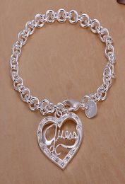 Whole 925 Sterling silver plated Lobster charm bracelets LKNSPCH2252992906
