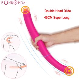 Toys Super Long Dildo Vibrator for Women Strapless Strapon Vibrator for Lesbian Double Penetration Dildo Sex Shop for Couple Vibrator