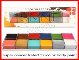 12 Colors Flash Tattoo Face Body Paint Oil Painting Art Halloween Party Fan9711943