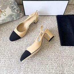 Ladies Dress Shoes Sandals Leather High Heels Spring And Autumn Pointed Toe Height 6.5CM 35-40 Fashion Shoes 45366