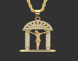 Rhinestone Christ Jesus Pendant Necklace Geometric Hiphop Long Necklace Unisex New Fashion Alloy Gold Plated Jewellery Accessories 9168116