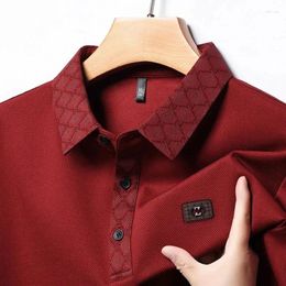 Men's Polos 2024 Spring Polo Shirt Flip Collar Embroidered Solid Colour Slim Fit Thin Casual Men T Shirts