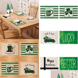 Table Cloth Desk Mat Kitchen Organisers And Storage St Patrickss Day Placemats Irish Plaid Decorative Insated Tablecloths Drop Delive Dhjon