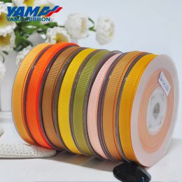 Dresses Yama 25 28 32 38mm 100yards Yellow Gold Wholesale Grosgrain Ribbon for Gift Diy Dress Accessory House Wedding Decoration Ribbons