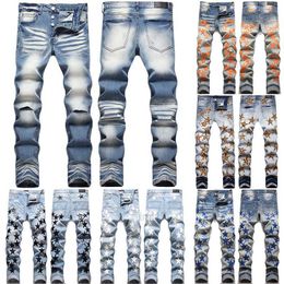 Men's Jeans Mens Designers Miris Jeans Distressed Ripped Biker Slim Straight Denim for Men s Print Womens Army Fashion Mans Skinny Pantsehbq