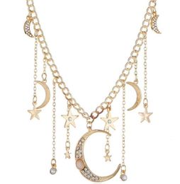 Popular Trendy Classic Moon And Star Pendant Necklace For Women Fashion Jewellery With Gift Box For Love72990139466173