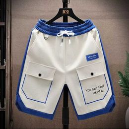 Men's Shorts Summer Mens Casual Shorts Korean High Quality Blue Twill Shorts Letter Embroidered Sports Pants Fashion Mens Wear 2023L2405