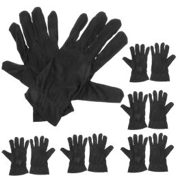 Gloves 6 Pairs Jewelry Gloves Inspection Black Mens Work Silver Cotton Women Coin Handling