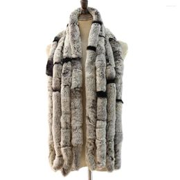 Scarves Arrival Women Real Natural Rex Fur Scarf Fashion Warm Genuine Shawl Mufflers Lady Casual 4 Row Scarfs