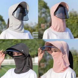 Wide Brim Hats Sunshade And Sunblock Hat Covering Face Veil Full-face Women's Outdoor Cycling Summer Sun Full Mask