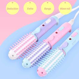 Hair Curlers Straighteners Mini Curling Iron Two-in-one Ceramic Curling Iron Straight Dual-use Bangs Inner Buckle Splint Styling Tool Y240504