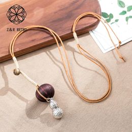 Pendant Necklaces Korean Fashion Long Gothic Chain Trend & Necklace Vintage Wooden Jewellery Handmade Accessories For Women Valentines Day