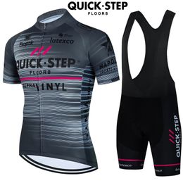 Quick step Cycling Jersey Set Summer Clothing Bike Clothes Uniform Maillot Ropa Ciclismo Man Bicycle Suit 240426