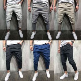 2018 New Men Slim Fit Urban Straight Leg Trousers Casual Pencil Jogger Cargo Pants 357m