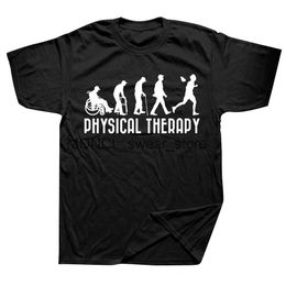Men's T-Shirts Evolution of Physical Therapy Funny PT Therapist T Shirts Graphic Cotton Strtwear Birthday Gifts Summer Style T-shirt Men H240506