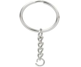 Keychains 100Pcs 1 Inch25Mm Metal Split Key Ring With Chain Silver Keychain Parts Open Jump And Connector Accessories7046385