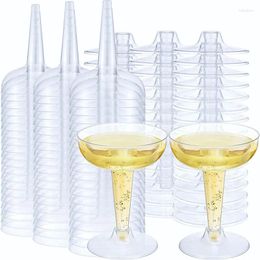 Storage Bags 60PCS Champagne Coupe Clear Wine Tasting Glasses Reusable Stemmed Cocktail Cups For Party