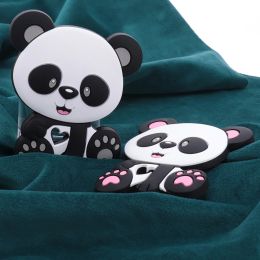 Blocks Silicone Teether 10PCS Panda Cartoon BPA Free Food Grade Silicone Pendant Teething Rattle for Baby Accessories Toys