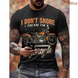 Men's T-Shirts 3D Printed Motorcycle T-shirt Casual Strt Clothing Fashion Tops Oversized Short Slved T-shirt Summer Vintage T-shirt T240505