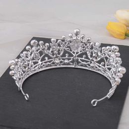 Wedding Hair Jewellery Bridal Crown Headwear Fashion Pearl Hair Band Wedding Water Drill Band Crystal Headband Wedding Dress Women Accessories