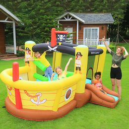 Pirate Jumping Castle Cape Town Bounce House Inflatable Slide with Obstacles Bouncer Jumper Basketball Hoop for Toddlers Kids Outdoor Indoor Play Pirate Ship Theme