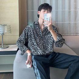 Men's Casual Shirts Man Shirt With Print Hip Hop Leopard For Men Dot Printed In Fashion 2024 I Summer Brand Korean Clothes