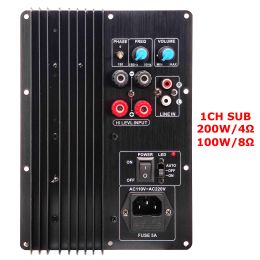 Amplifiers 110220V 200W 100W Heavy Subwoofer Digital Power Amplifier Board Active Power Amplifier Board Hifi Pure Bass 1CH 4ohm 8ohm