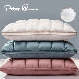 Pillow Peter Khanun 3D Bread White Goose Down Pillows Ergonomic Orthopaedic Neck Pillows 100% Cotton Cover & Pinch Pleat Design P01