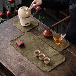 Tea Napkins Tie-Dyed Old Cloth Mat Chinese Zen Small Size Towel Household Tray Tablecloth Thickened Dry Pour