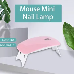 Nail Dryers Mouse Mini Lamp 6W UV LED Dryer For Curing Gels Polish With Smart Sensor Manicure