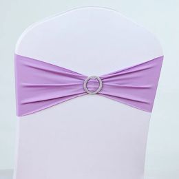 Sashes 50/100pcs Wedding Chair Knot Back Cover Sash Bow Elastic Band Buckle Decoration Props Slider for Events Decor Banquet Universal