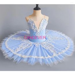 Stage Wear Professional Ballet Tutu Girls Pink Blue Platter Pancake Ballerina Party Dress Adult Women Child Kids Dance Costume