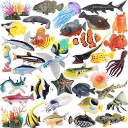 Other Toys Life Marine Animal Atlas Model Global Eel Octopus Yellow Sable Crab Marine Biological Action Map Childrens Collection ToyL240502
