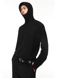 Men's Hoodies Sweatshirts Mens Hoodie Casual Long sleeved Vertical Stripe Knitted Hoodie with Thumbhole Sweatshirt Hooded Sweatshirt Top Customization Q240506