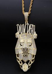 Iced Out Custom Bundeal Pendant Necklace In 14k Yellow Gold Micro Paved Lab iamond Hip Hop Men Jewelry9790243