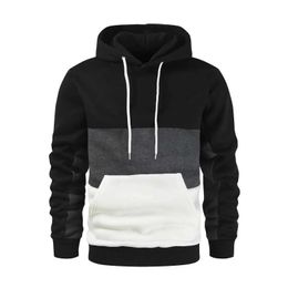 Men's Hoodies Sweatshirts Fall 2019 Fashion Mens Hoodie Sports Shirt Spliced Hip Hop Long sleeved Silk Q2405061