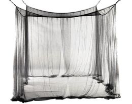 New 4Corner Bed Netting Canopy Mosquito Net for QueenKing Sized Bed 190210240cm Black8202023