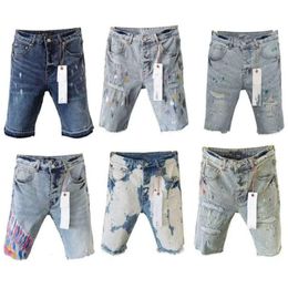 2024 designer viola maschile jeans pantaloncini hip hop casual ginocchio corto linght jean abbigliamento 29-40 dimensioni