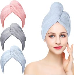 Towels Microfiber Hair Towel,Wrapped Bath Cap Premium Anti Frizz Hair Drying Wrap for Women & Men Dry Hair Hat,Super AbsorbentWrapped B