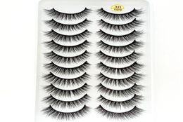 2019 NEW 10 pairs 100 Real Mink Eyelashes 3D Natural False Eyelashes Mink Lashes Soft Eyelash Extension Makeup Kit Cilios 3d1093442705