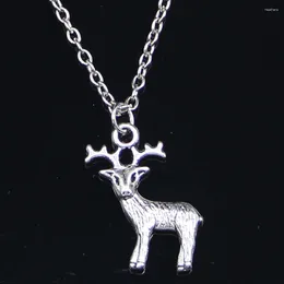 Chains 20pcs Fashion Necklace 23x19mm Sika Deer Pendants Short Long Women Men Colar Gift Jewelry Choker