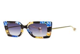 Cat eye sunglasses new trendy ins fashion luxury designer pearl sunglasses for women girls students uv400 proof flora printed8270306