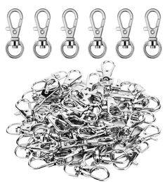 Kimter 300Piece Silver Swivel Snap Hooks O Key Rings with Open Jump Ring Metal Lobster Clasp Buckle Keychain for Craft DIY Accesso1482366