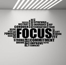 Focus Wall Decal Motivational Sign Gym Quote Word Poster Fitness Sport Vinyl Sticker Inspirational Bedroom HomeGym Decor7901382