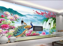 Paesaggio pavone pavone del pavone Wonderland Sfondo televisivo Murale 3D Wallpaper 3D Wall Papers per l'ambito TV5070033